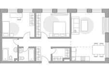 Планировка 3-комнатной квартиры, 78,89 м2