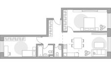 Планировка 3-комнатной квартиры, 74,25 м2