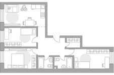Планировка 3-комнатной квартиры, 86,47 м2
