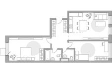 Планировка 3-комнатной квартиры, 82,69 м2