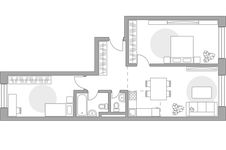 Планировка 3-комнатной квартиры, 73,97 м2