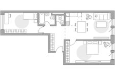 Планировка 3-комнатной квартиры, 75,52 м2