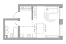 Планировка квартиры студии, 36,04 м2