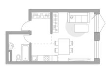 Планировка квартиры студии, 36,85 м2