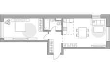 Планировка 2-комнатной квартиры, 60,45 м2
