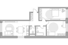 Планировка 3-комнатной квартиры, 78,23 м2
