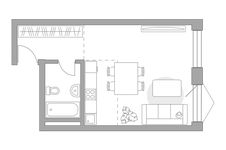 Планировка квартиры студии, 37,22 м2