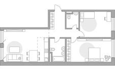 Планировка 3-комнатной квартиры, 87,71 м2