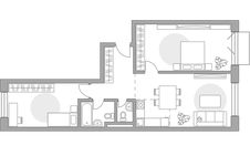 Планировка 3-комнатной квартиры, 76,13 м2