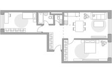 Планировка 3-комнатной квартиры, 75,43 м2