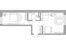 Планировка 2-комнатной квартиры, 61,07 м2