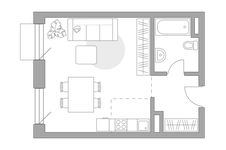 Планировка квартиры студии, 37,04 м2
