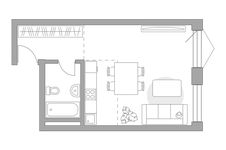 Планировка квартиры студии, 37,21 м2