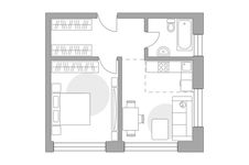 Планировка 2-комнатной квартиры, 43,17 м2