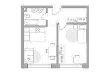 Планировка 2-комнатной квартиры, 42,01 м2
