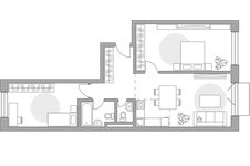 Планировка 3-комнатной квартиры, 76,13 м2