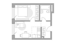 Планировка 2-комнатной квартиры, 35,44 м2