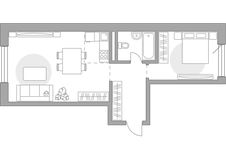 Планировка 2-комнатной квартиры, 54,02 м2