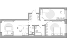 Планировка 3-комнатной квартиры, 73,81 м2