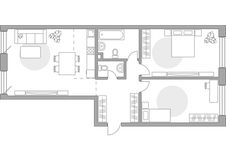Планировка 3-комнатной квартиры, 85,07 м2