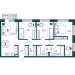 Планировка 3-комнатной квартиры, 82 м2