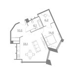 Планировка 2-комнатной квартиры, 70,58 м2
