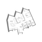 Планировка 2-комнатной квартиры, 70,56 м2