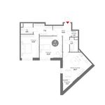 Планировка 3-комнатной квартиры, 81,2 м2