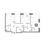 Планировка 2-комнатной квартиры, 74,4 м2