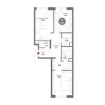 Планировка 2-комнатной квартиры, 72,3 м2