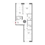 Планировка 2-комнатной квартиры, 71,3 м2