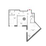 Планировка 3-комнатной квартиры, 81,6 м2