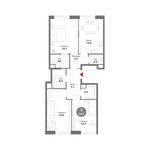 Планировка 3-комнатной квартиры, 83,3 м2