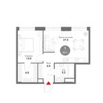 Планировка 1-комнатной квартиры, 52,1 м2