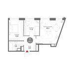 Планировка 2-комнатной квартиры, 63,3 м2