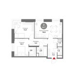 Планировка 2-комнатной квартиры, 65,7 м2