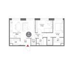 Планировка 2-комнатной квартиры, 70,4 м2