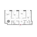 Планировка 4-комнатной квартиры, 75 м2