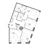 Планировка 3-комнатной квартиры, 85,4 м2
