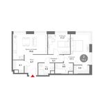 Планировка 2-комнатной квартиры, 75,3 м2