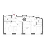 Планировка 2-комнатной квартиры, 73,6 м2