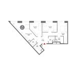 Планировка 3-комнатной квартиры, 79,1 м2
