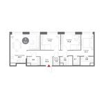 Планировка 4-комнатной квартиры, 86 м2
