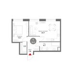 Планировка 1-комнатной квартиры, 54,5 м2