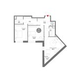 Планировка 3-комнатной квартиры, 81,3 м2