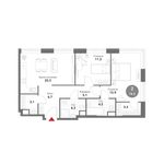 Планировка 2-комнатной квартиры, 74,5 м2