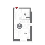 Планировка квартиры студии, 26 м2