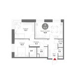 Планировка 2-комнатной квартиры, 65,8 м2