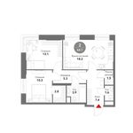 Планировка 2-комнатной квартиры, 64,1 м2