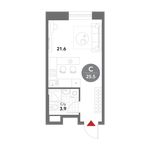 Планировка квартиры студии, 25,5 м2